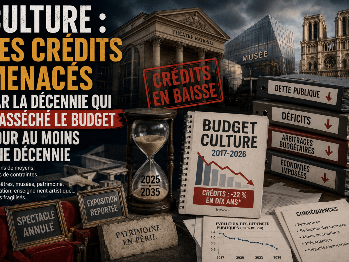 CULTURE : LES CRÉDITS MENACÉS PAR LA DÉCENNIE QUI A ASSÉCHÉ LE BUDGET POUR AU MOINS UNE&nbsp;DÉCENNIE